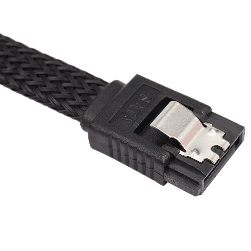 3X 50CM  3.0 III SATA3 7Pin Data Cable 6Gb/S SSD Cables HDD Hard Disk Data Cord Premium Version(Black)