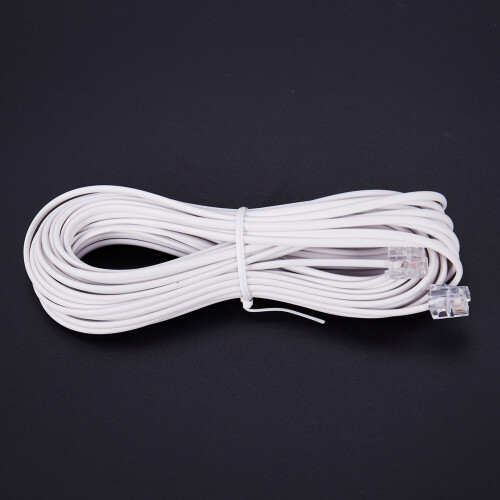 2Pcs 10M RJ11 Telephone Connector Extension Cable White 1