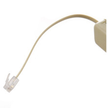 2X RJ11 6P4C to 6P4C 4 Way Telephone Modular Splitter Adapter Beige