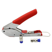 Koaxialkabel-Crimper und F-RG6-Anschlüsse, 30 Stück F-Stecker und 10 Stück Buchse auf Buchse, mit Koaxial-Kompressionswerkzeug-Set