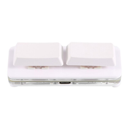 2 Key Custom Shortcut Keyboard USB Hot Swappable Mechanical Shaft Wired Enter Space Custom Screen Cut Keyboard,White 1