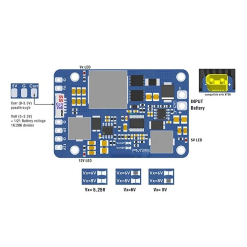 Universal Power Supply Module BEC 12S-PRO Efficient Converter Module Board Stable Output Protections Include DXAC 1