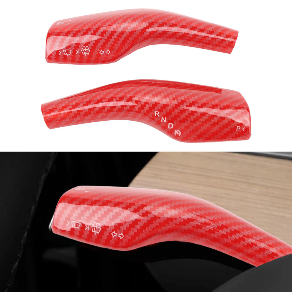 Carbon Fiber Style Steering Lever Cover Abs Protective Gear Red 8471385740645