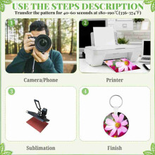 300 Pcs Sublimation Keychain Blanks Bulk Double Side Heat Transfer Sublimation Blank Set with Keychain Rings & Rings