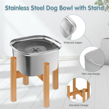 3L Elevated Dog Water Bowl 101oz Stainless Steel Raised Dog Water Bowl No Spill, Large Capacity Dog Food Bowl Slow