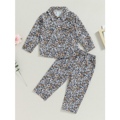 (6-7 Years, Floral) Σετ παντελονιών 2 μανίκια, λουλούδια 1