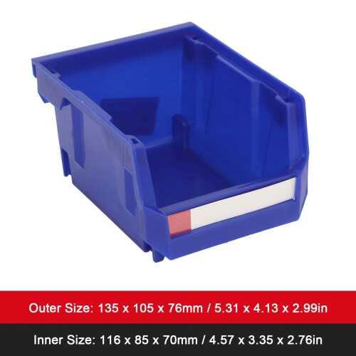 Wall Mount Blue Parts Storage Rack, Stackable, 135x105x76mm 1