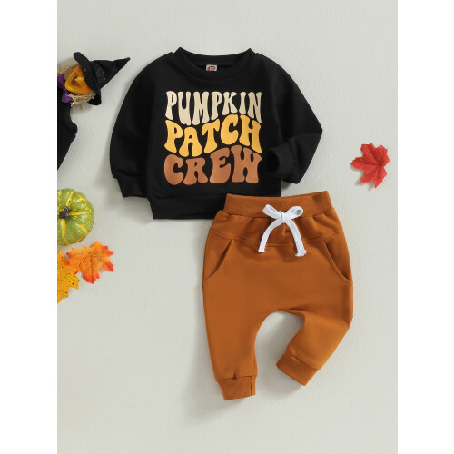 (12-18 Months, Black 2) Conjunto de Halloween 2 piezas. 2