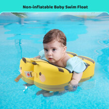 Baby Swim Float Ring Non-inflatable Waterproof for 3-72 Months, Yellow