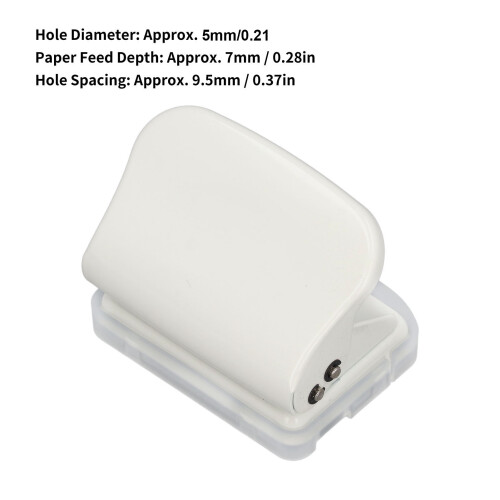 6 Hole Punch for A4/A5, 5 Sheets Capacity, White, Adjustable 1