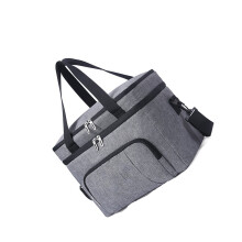 Sac à déjeuner en tissu Oxford imperméable pour un-Gris clair