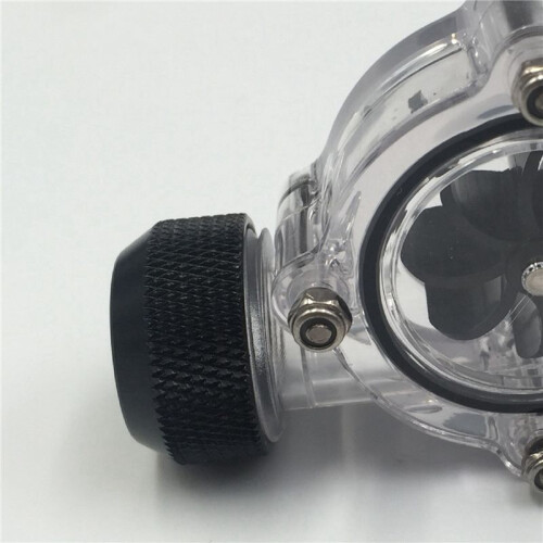 2X G1/4Inch Flow Indicator,Clear Main Body,Black Blade,Matte Black Pc Computer Water Cooling System Flow Meter Indicator 2