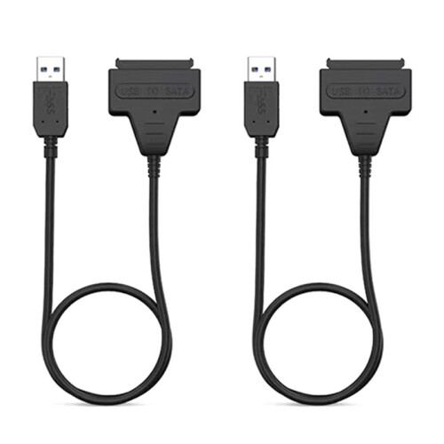 2X Cabo Adaptador  para USB 3.0 para Unidades SSD/HDD de 2,5 Polegadas, Suporta Velocidade de Até 5 Gbps
