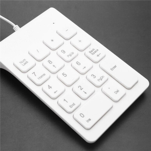 2X  USB Wired Numeric Keypad Numpad 18 Keys Digital Keyboard for Accounting Teller Laptop Windows Android (White) 2