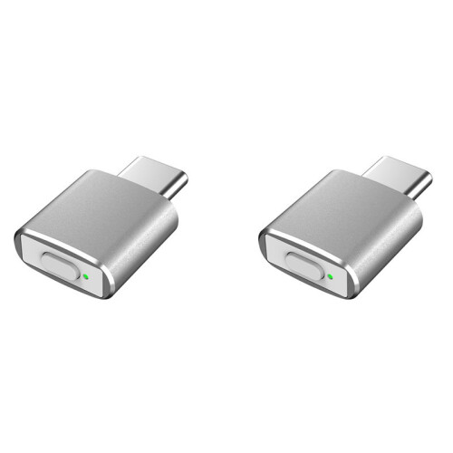 2X USB C Mouse Jiggler Undetectable Automatic Type C Mouse Mover 3 Jiggle Modes Driver-Free Silver