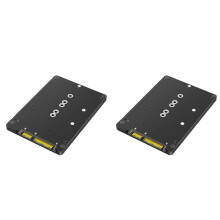 2X 2 in 1 SSD-Adapter Combineer M.2 NGFF Key B & MSATA Naar 2,5 Inch 3-Adapterconverter Externe SSD-Behuizing Doos