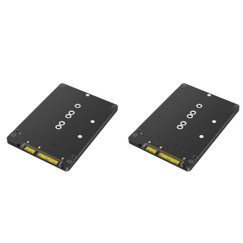 2X Adaptador SSD 2 em 1 Combina M.2 NGFF Key B e MSATA para Conversor de Adaptador  3 de 2,5 Polegadas, Caixa de SSD Externo