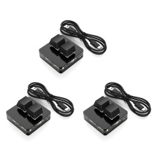 3X Clavier Personnalisé 2 Touches RVB Macro OSU Clavier Mécanique Programmable pour le Travail de Jeu, Noir Type A