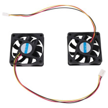 60Mm 6Cm  12V 3 Pin Computerkast CPU Koeler Koelventilator Zwart 2 Stuks