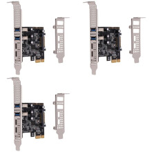 3X PCI Expansion Card 4- (Typ-C+A) USB 3.2 Expansion Card 5Gbps High Speed Hub Driver-Free för Stationär Dator