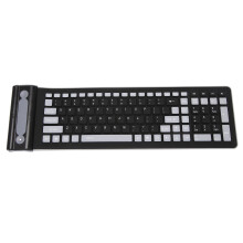 Tragbare Flexible Roll Wasserdichte Waschbare Weiche Silikon Wireless Tastatur mit USB-Empfaenger fuer PC Tablet Laptop Computer