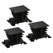 Solid State Relay Heat Sink,3PCS Aluminum Heatsink PID Temperature Controller Heat Sink for Solid State Relay and SSR Radiator Module Black for