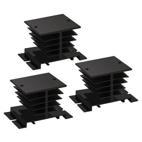Solid State Relay Heat Sink,3PCS Aluminum Heatsink PID Temperature Controller Heat Sink for Solid State Relay and SSR Radiator Module Black for