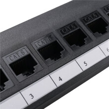 8-Portars Rak Genom CAT6 Patchpanel RJ45 NäTverkskabeladapter Jack Ethernet Distributionsram