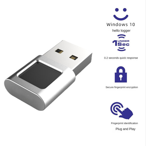 USB Fingerprint Reader Module Device Biometric Scanner for Windows 10/11/Hello Dongle Laptops PC Security Key USB 2