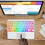 Teclado  Luminoso Colorido Transparente Teclado  Retroiluminado de 10 Polegadas Adequado para Tablets e Laptops Branco 4