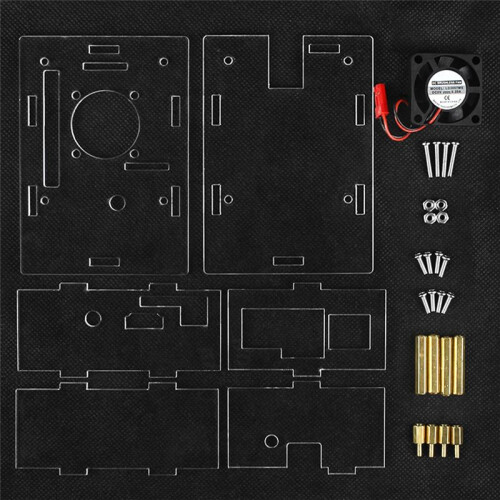 For Orange Pi 3B Acrylic Case Transparent Shell Active Passive Cooler Cooling Fan Heatsink 2