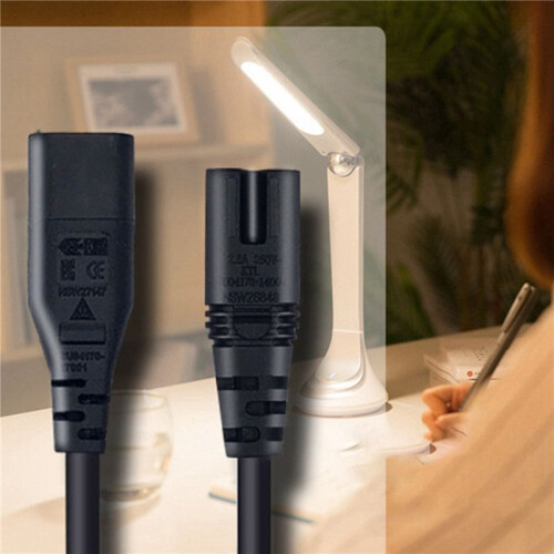 5X Rallonge D'Alimentation, Iec320 C7 à C8 Rallonge D'Adaptateur D'Alimentation avec Commande par Interrupteur avec Interface "8" 2