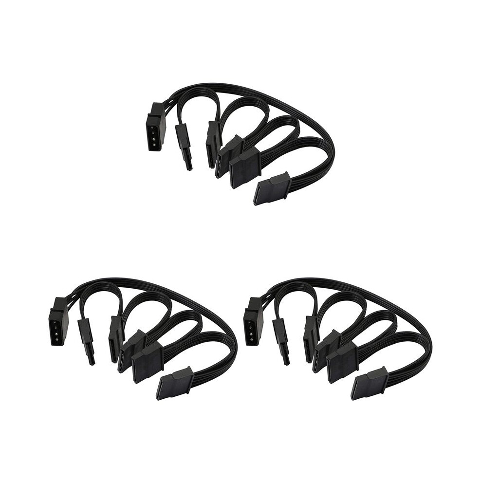 3X 4Pin Ide 1 To 5 15Pin Hard Drive Power Supply Splitter Cable For Diy Hard Disk Pc Sever 18Awg Power 4713250883120