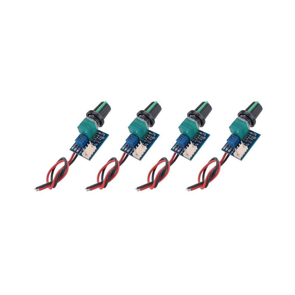 4X 12V Adjustable 0%- Pwm Fan Speed Controller With Knob 4 Wire Fan Speed Governor Noise Reduction 4711630367543