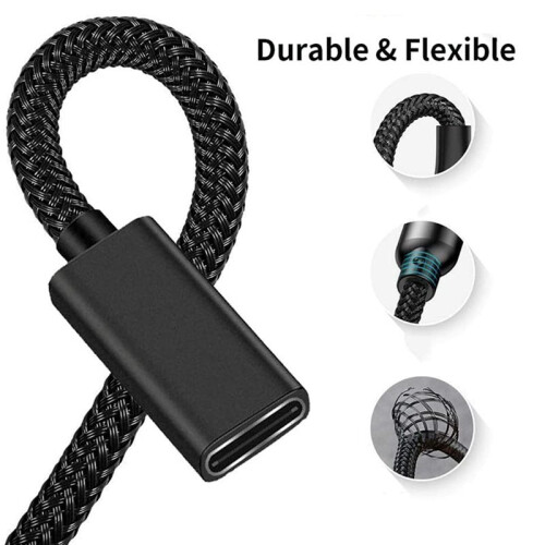 3X Nylon Braided for Surface Connect to USB-C Charging Cable for Surface Pro7 Go2 Pro6 5/4/3 Surface Laptop Book 2