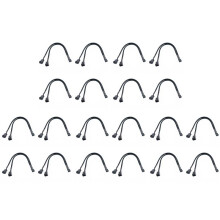 20X 1 to 2 Way Braided Cable Y Splitter 3/4 Pin PWM Male Connector Fan Computer PC Fan Extension Adapter Cable