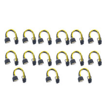 15PCS 15Pin  Male Naar 8Pin (6 + 2) PCI-E Voedingskabel 20Cm  Kabel 15-Pin Naar 8 Pin 18AWG Draad voor Grafische Kaart