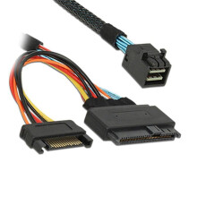 10X Câble SAS HD 12G IntéGré Vers U.2 / SFF-8643 Vers SFF-8639 0,5 M avec Puissance 15 Broches, Adapté pour SSD U.2
