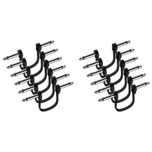 12-Pack 6 Inch Gitaarpatchkabel, Instrumentgitaarpedaalkabel Haakse Platte Patchkabel