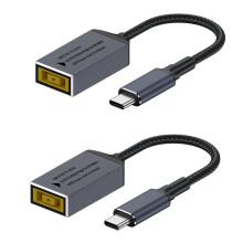 2X PD100W for Square Jack to USB Type-C Converter Charging Cable Compatible with for Laptop Charger