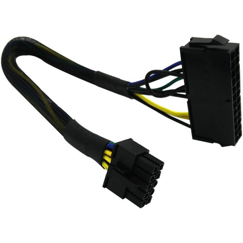 3X Adaptador de Alimentação Principal ATX PSU de 24 Pinos A 10 Pinos Cabo TrançAdo TrançAdo para  para PC e Servidores  12 Polegadas (30 Cm) 2