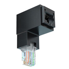2X RJ45 Male to Female Ethernet Adapter Network Extender 90Degree Down Bend for CAT5E CAT6 CAT8 Ethernet Cable Connector
