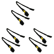 6 Pcs LP4 Male to CPU 8 Pin (4+4) EPS-12V Power Adapter Converter Sleeved Cable 13-Inch(33cm)