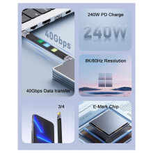 2X 40Gbps USB 4.0 PD 240W Fast Charging Cable Support 8K 4K Video Transmission Mobile Data Cable for Phone Notebook