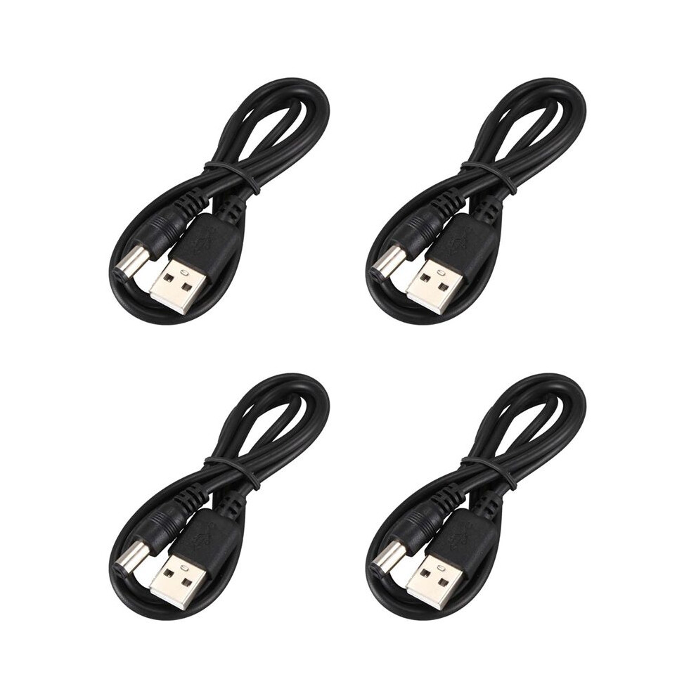 4X Usb Cable 5.5Mm / 2.1Mm 5V Jack Power Cable (, 102Cm) Black 4712673011585