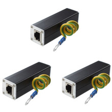 3X Rj45 Stecken Sie Den Ethernet-Netzwerk-ÜBerspannungsschutz Thunder Arrester 100Mhz Ein