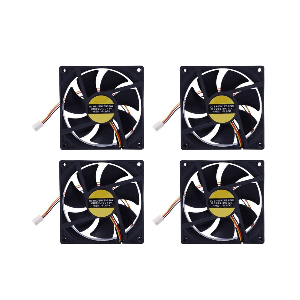 4X 3 Pin 90Mm 25Mm Cooler Fan Heatsink Cooling Radiator For Computer Pc Cpu 12V 4711462250631