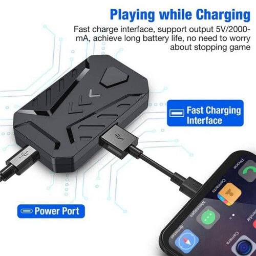 2X Keyboard and Mouse Converter Portable Mobile Gaming Keyboard Mouse Converter Adapter for Android Phone 2
