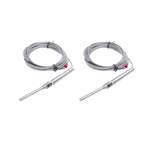 2X K Type 50X5mm 800C Probe Thermocouple Temperature Sensor Cable 9.8Ft 3 Meters