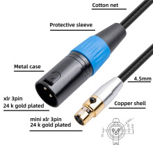 2X 3-Stifts  XLR Hane Till XLR Hona Adapterkabel Balanserad Sladd för Inspelning, Högtalarsystem, Radiostation, 1 Fot/0,3 M